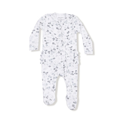 Ruffle Back Modal Ribbed Zip Footie- Caroline’s Calico