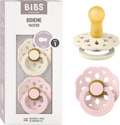 Boheme Round Pacifier 2pk.- Ivory/Blossom