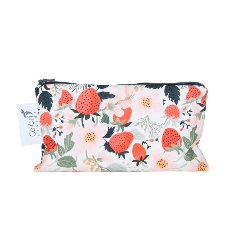 Medium Reusable Snack Bag- Strawberry Patch