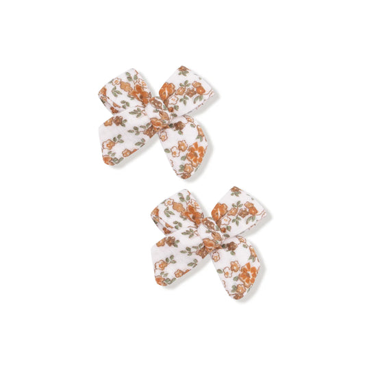 Muslin Bow Clips- Prairie Calico