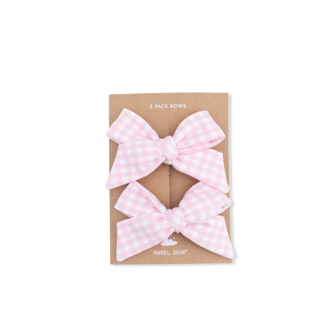 Bamboo Bow Clips- Mini Pink Gingham