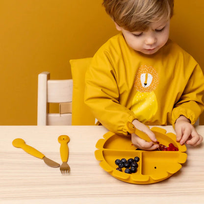 Silicone & Stainless Steel Cutlery Set- Mr. Lion