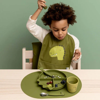 Silicone & Stainless Steel Cutlery Set- Mr. Dino