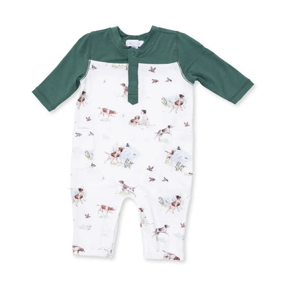 Contrast Romper- Pointer Pups and Duck Buddies