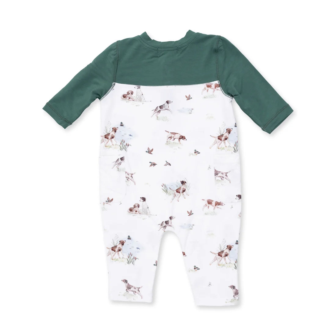 Contrast Romper- Pointer Pups and Duck Buddies
