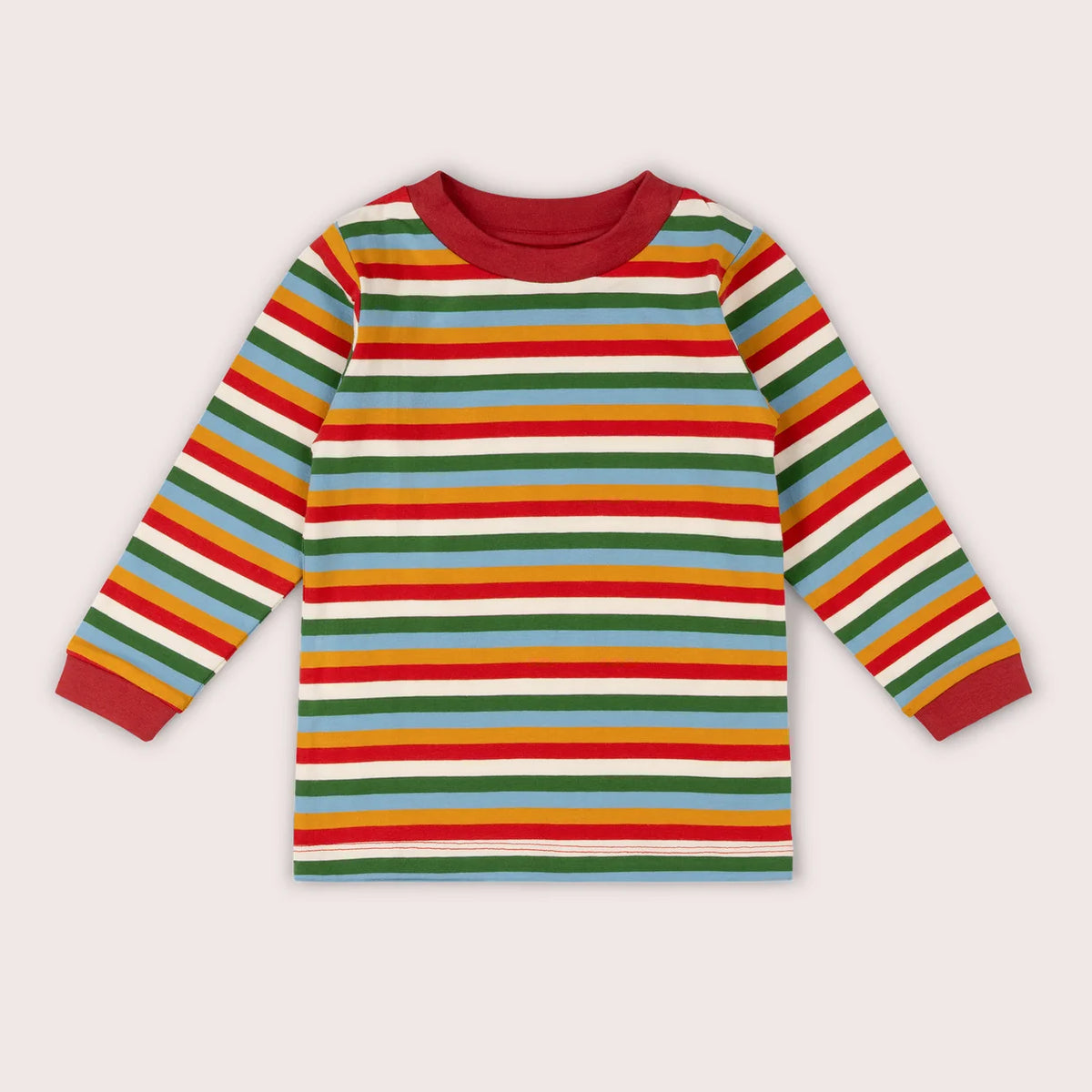Autumn Rainbow Striped Organic Long Sleeve Tee