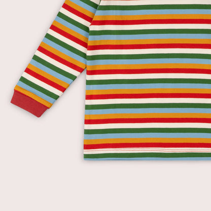 Autumn Rainbow Striped Organic Long Sleeve Tee