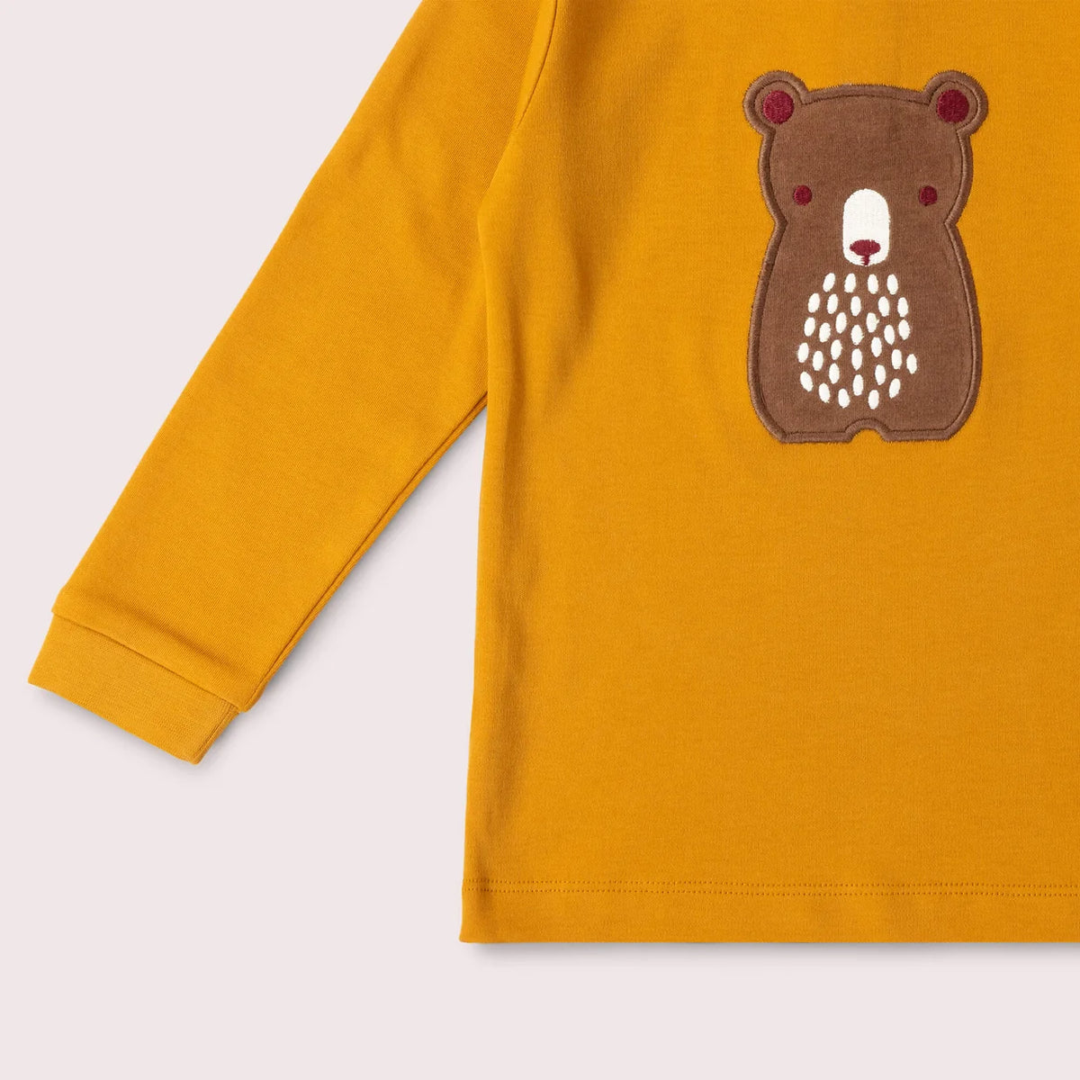 Brown Bear Applique Organic Long Sleeve Tee