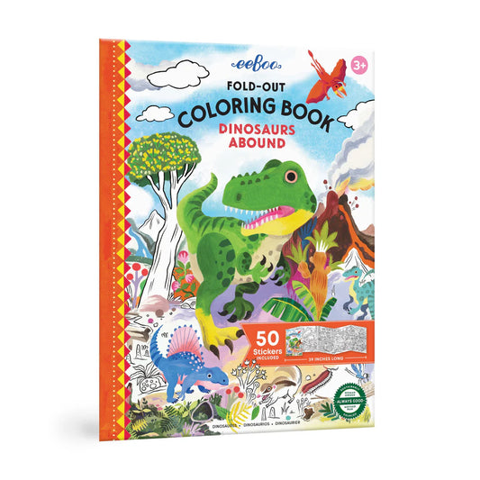 Dinosaurs Abound Fold-Out Colouring Book