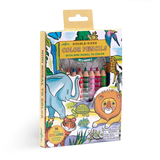 Wild Animals Mini Colouring Mural + Pencil Crayons