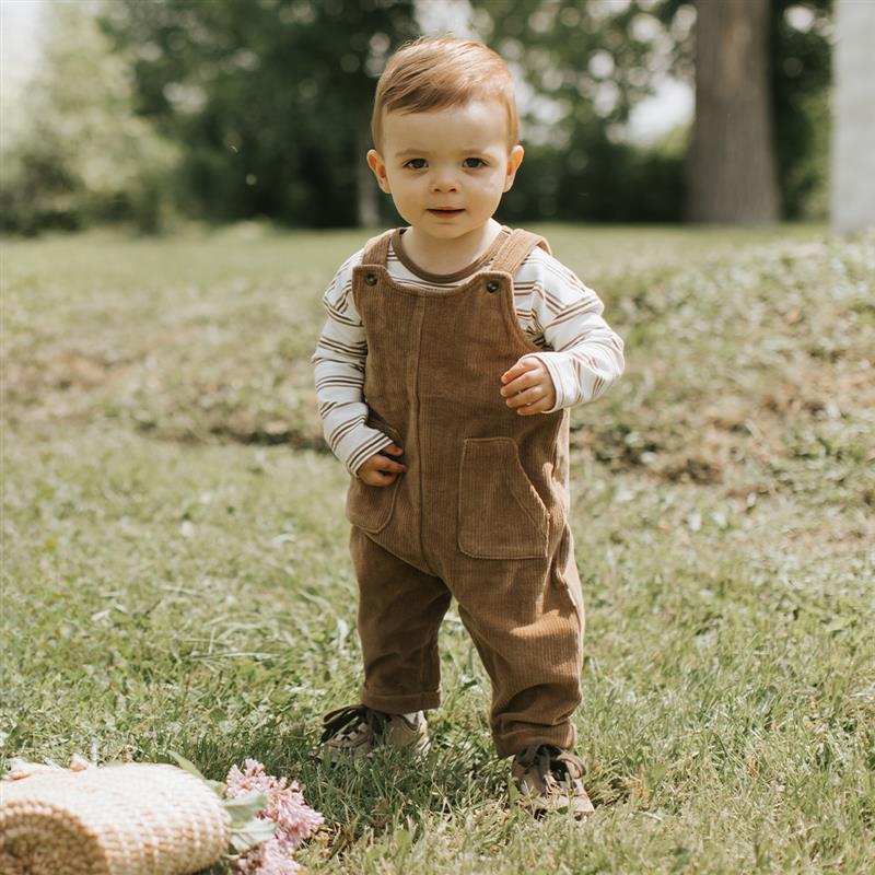 Brown Corduroy Overall Set