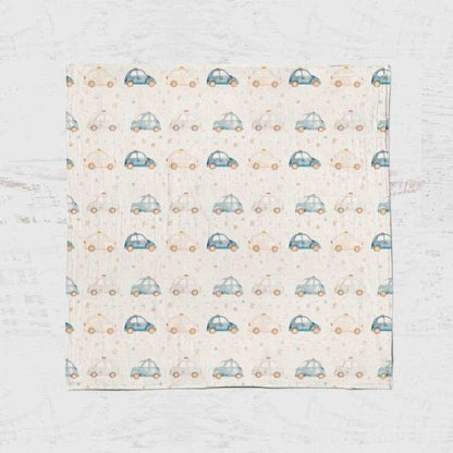 Bamboo Muslin Swaddle Blanket- Police Car