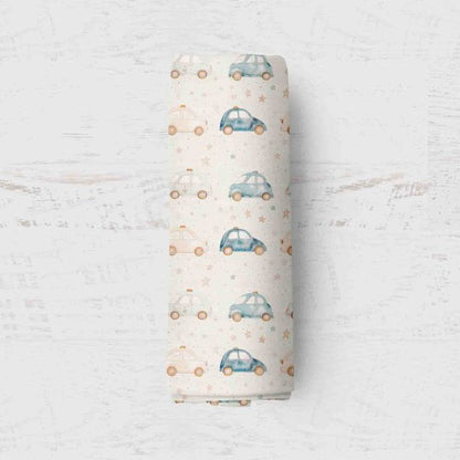 Bamboo Muslin Swaddle Blanket- Police Car