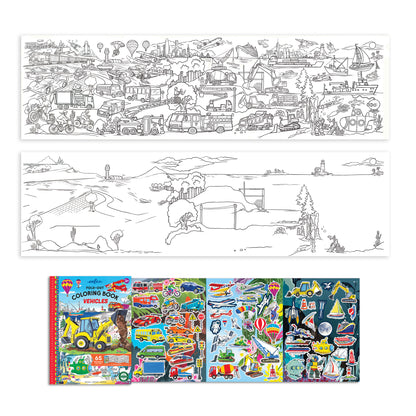 Vehicles Fold-Out Colouring Book