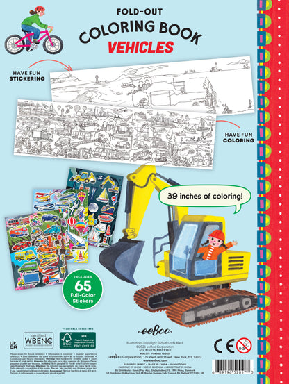Vehicles Fold-Out Colouring Book
