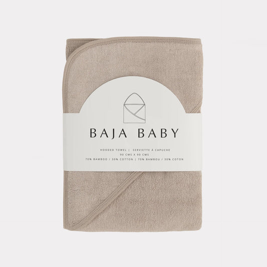 Bamboo & Cotton Hooded Towel- Taupe