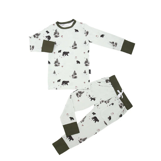 Bamboo Long Sleeve Pajama Jogger Set- Black Bears