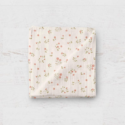 Bamboo Muslin Swaddle Blanket- Rosebud