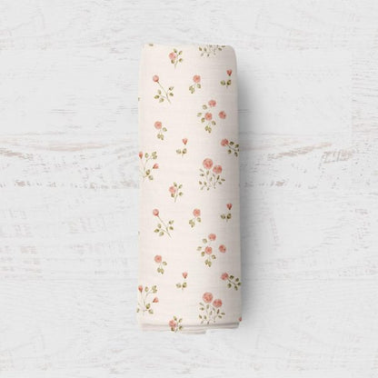 Bamboo Muslin Swaddle Blanket- Rosebud
