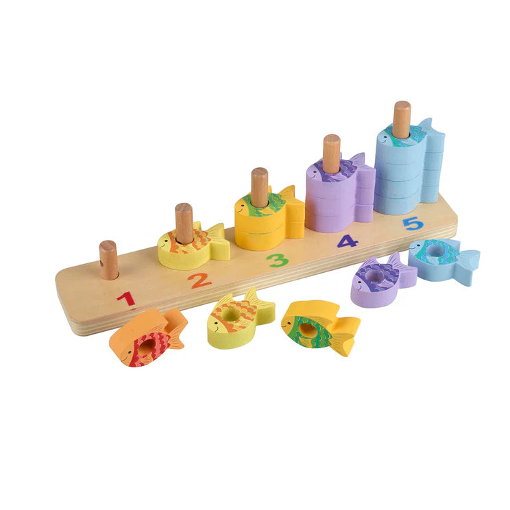 Counting Fish Wooden Game