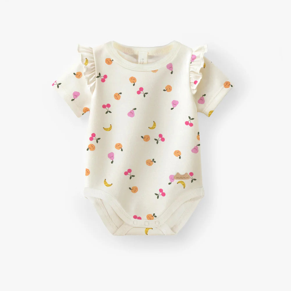 Fruity Cream Ruffle Bodysuit