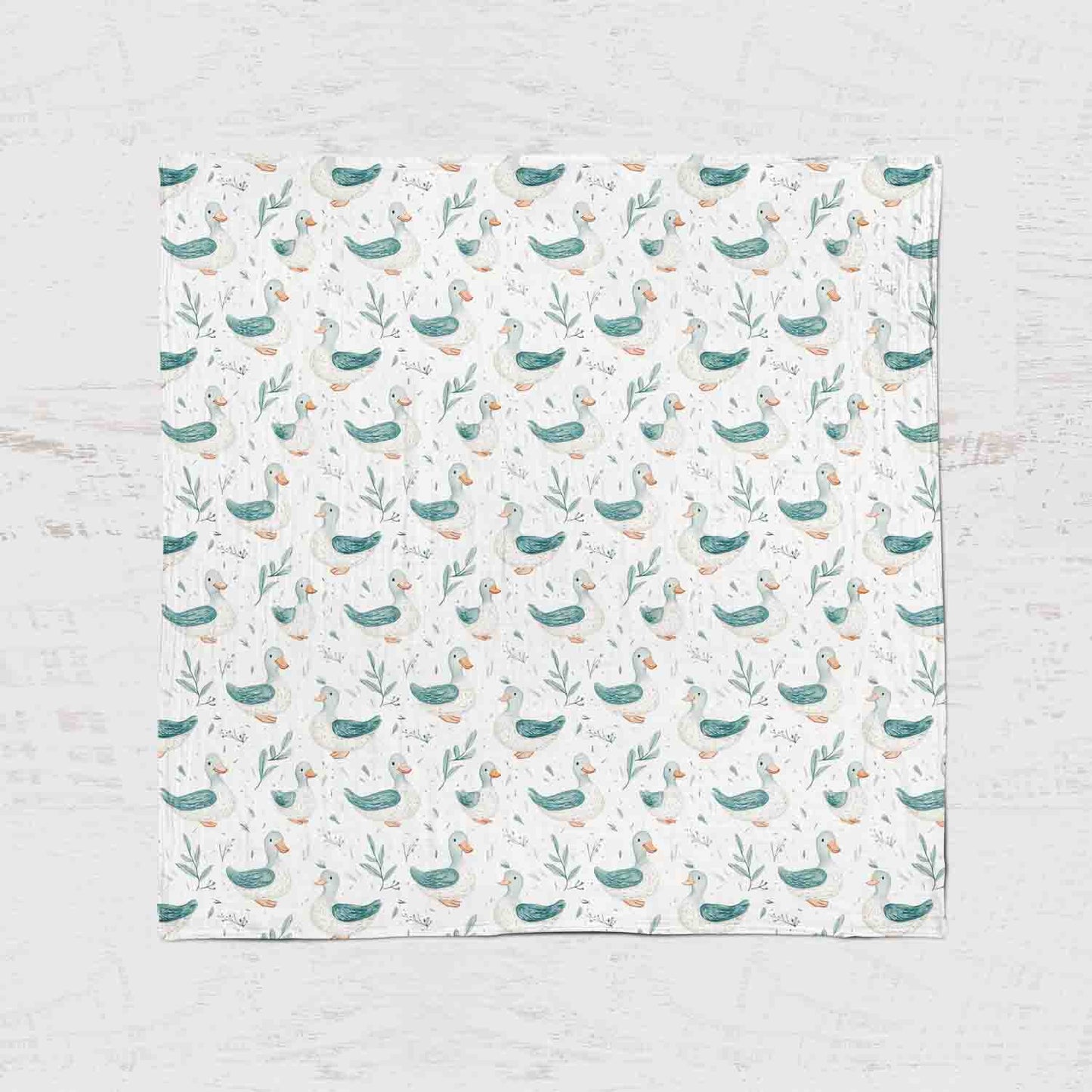 Bamboo Muslin Swaddle Blanket- Ducks