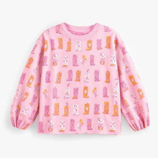 Pink Cowboy Boots Sweater