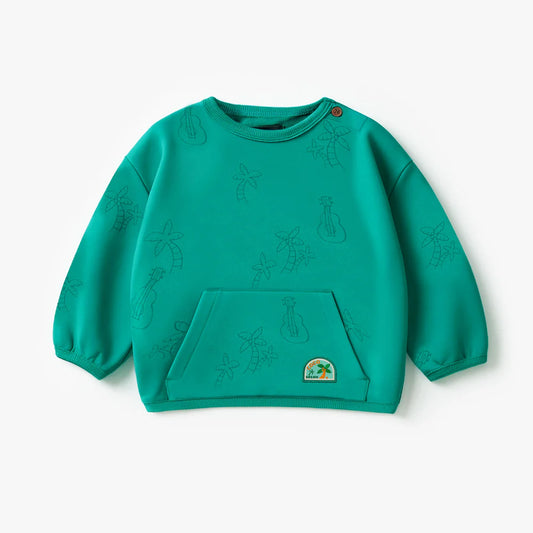 Teal Palm Tree Baby Crewneck