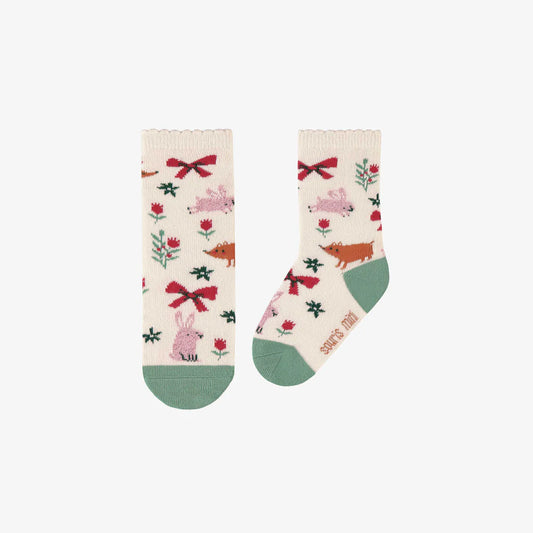 Festive Bow Baby Socks
