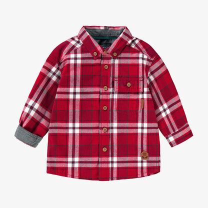 Red Plaid Flannel Baby Shirt