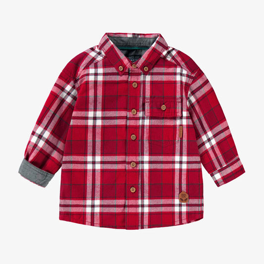 Red Plaid Flannel Baby Shirt