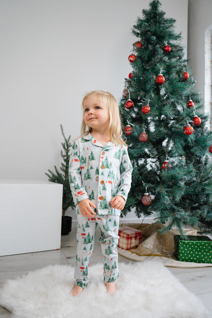 Bamboo Long Sleeve Classic PJ Set- Sleigh Ride