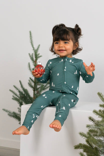 Bamboo Footless Zipper Sleeper- Tiny Trees