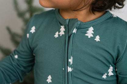 Bamboo Footless Zipper Sleeper- Tiny Trees