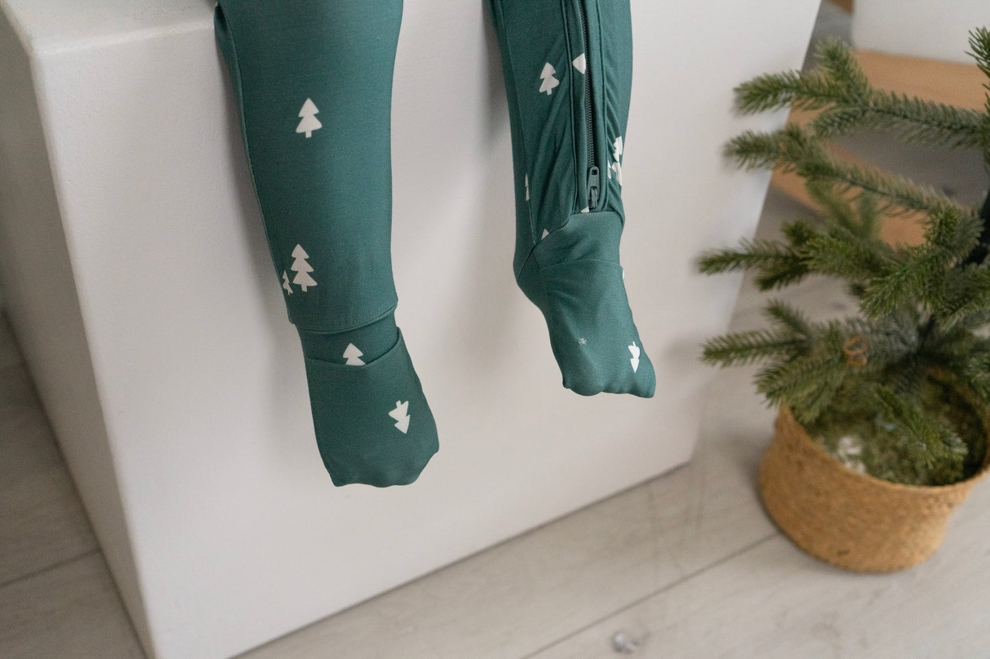 Bamboo Footless Zipper Sleeper- Tiny Trees