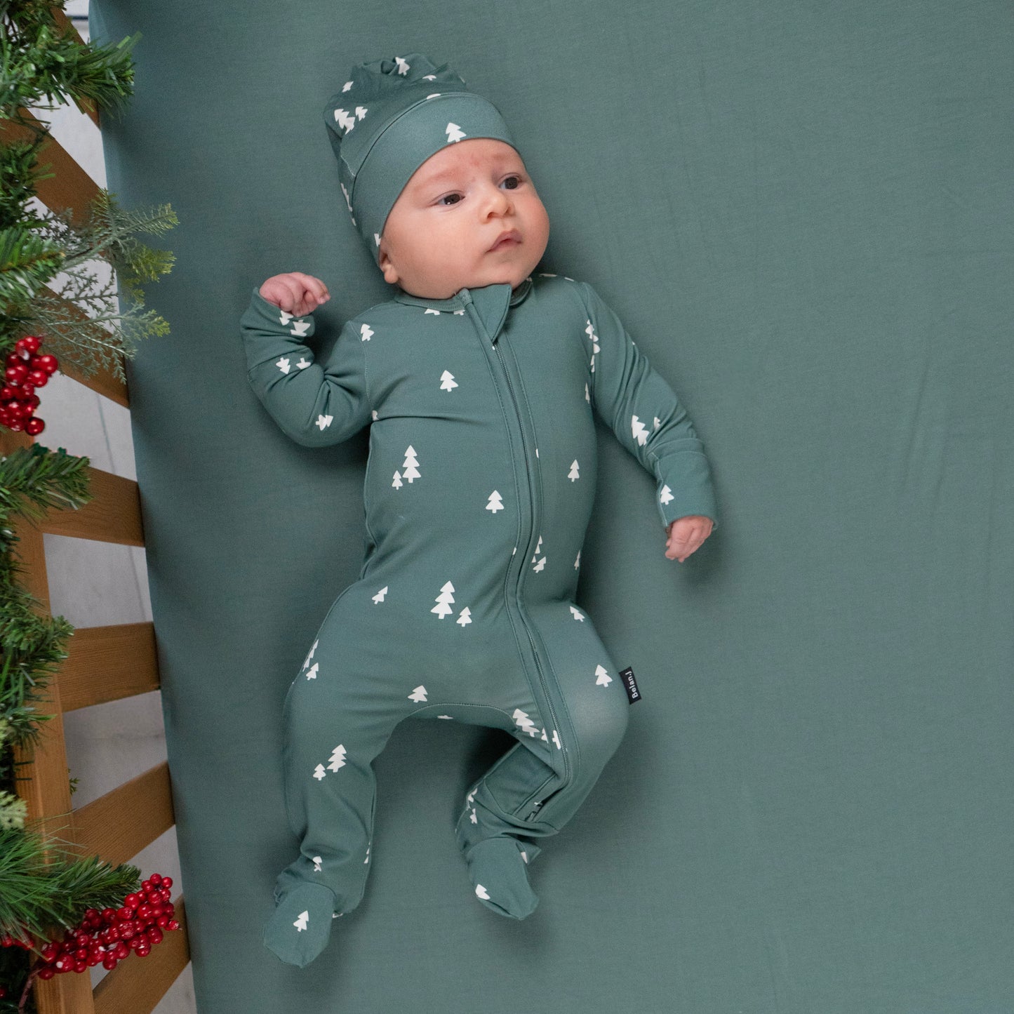 Bamboo Footed Zipper Sleeper- Tiny Trees