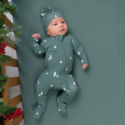 Bamboo Footed Zipper Sleeper- Tiny Trees