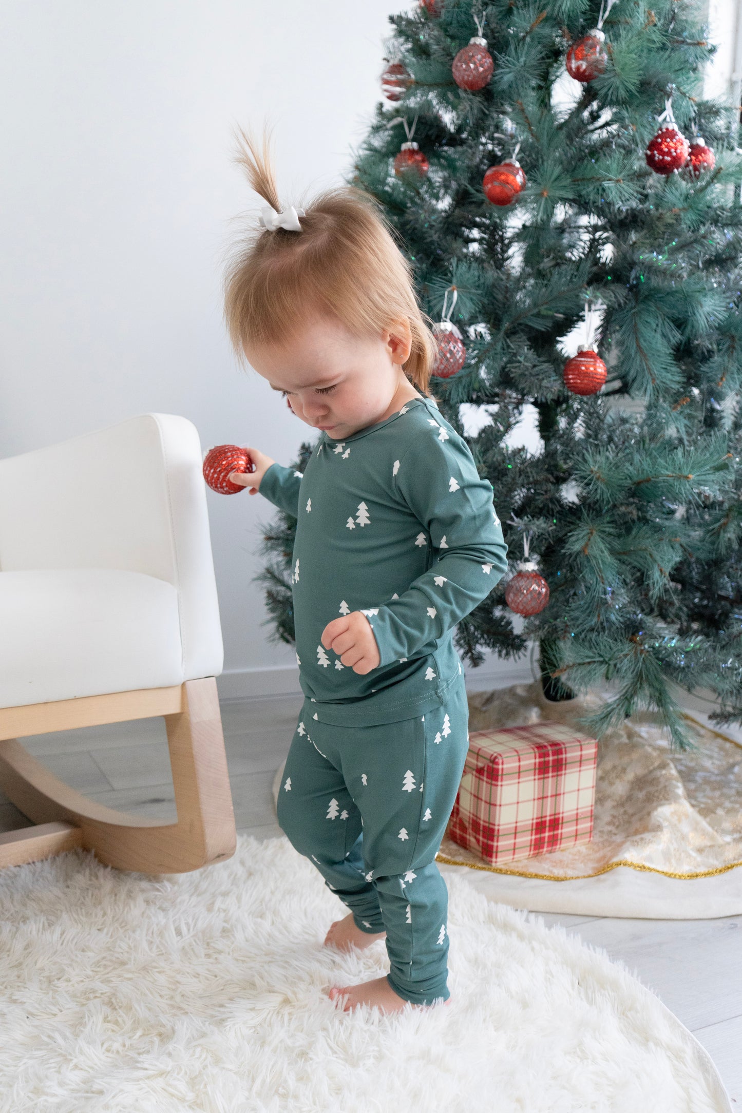 Bamboo Long Sleeve Pajama Set- Tiny Trees
