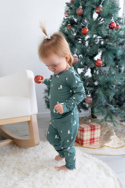 Bamboo Long Sleeve Pajama Set- Tiny Trees