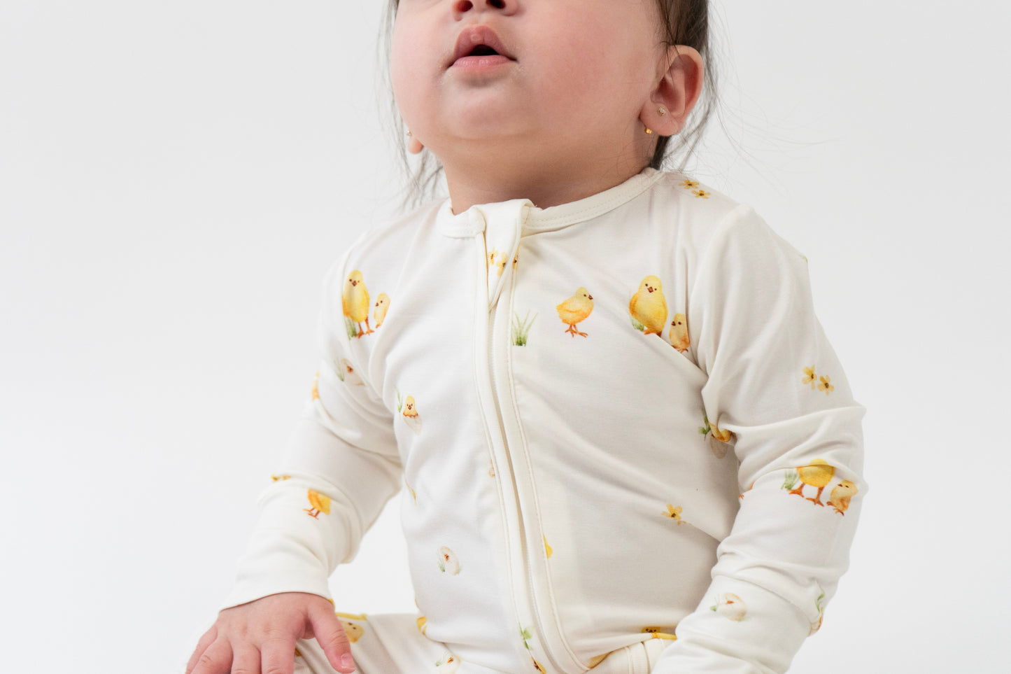 Bamboo Footless Zipper Sleeper- Chicks