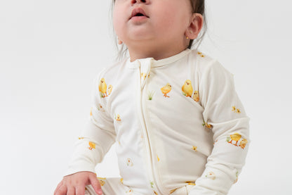 Bamboo Footless Zipper Sleeper- Chicks