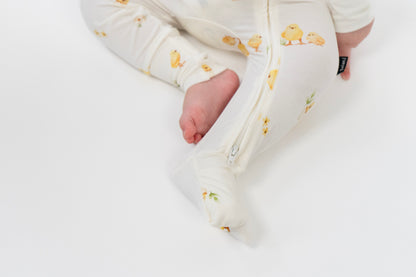 Bamboo Footless Zipper Sleeper- Chicks