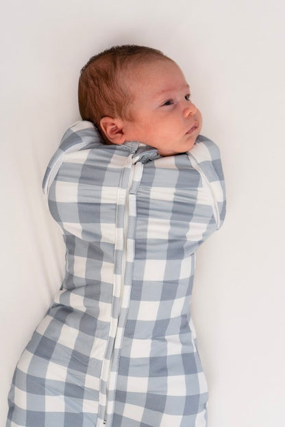 1.0 TOG Convertible Swaddle Sack- Denim Plaid