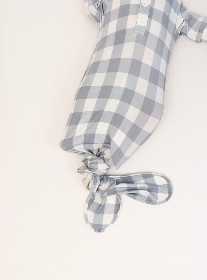 Bamboo Sleep Gown- Denim Plaid