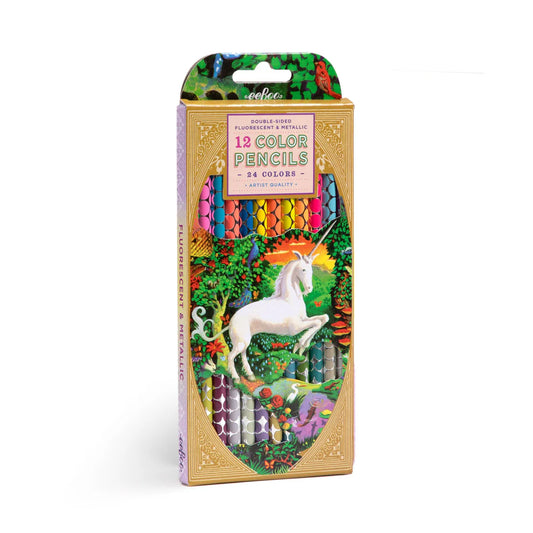 Unicorn Garden Double-Sided Pencil Crayons