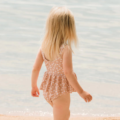 Ditsy Daisies 1pc. Peplum Kids Swimsuit