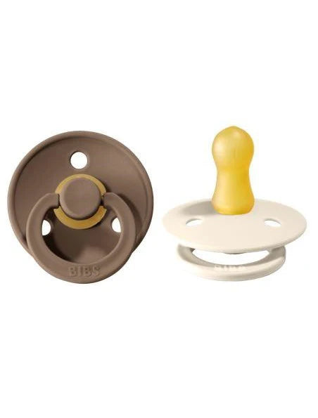 Colour Round Pacifier 2pk.- Dark Oak/Ivory
