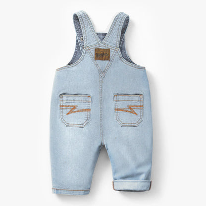 Light Blue Striped Baby Overalls