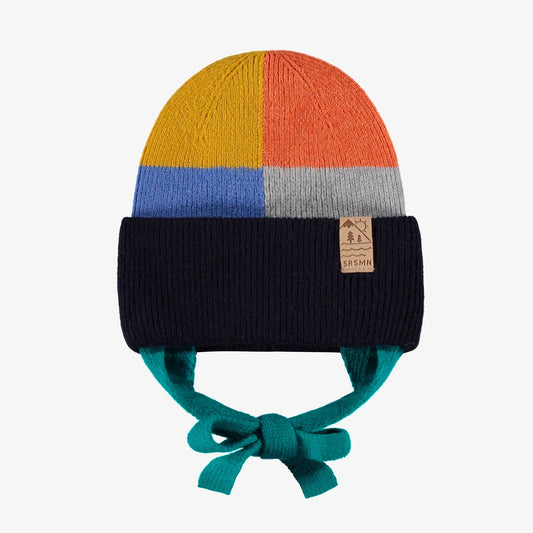 Black Colourblock Knit Baby Beanie