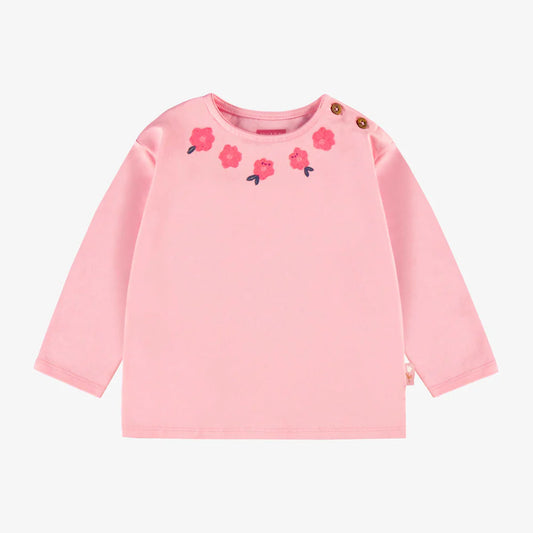 Floral Neckline Long Sleeve Baby Shirt